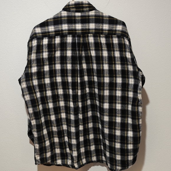 Vintage L.L. Bean Barn Chore Flannel Shirt Large Button Down Collared Cotton - Picture 2 of 5